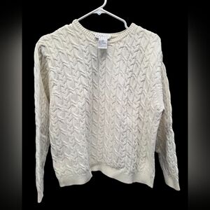 Talbots Ivory Cable Knit Sweater